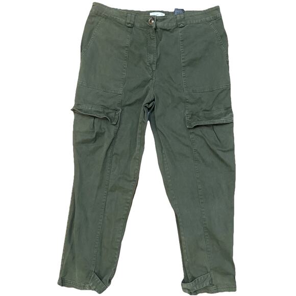 H&M Women’s Cargo Pants Green 14 Carpenter - Picture 1 of 15